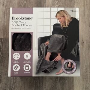 Brookstone N-A-P Cozy Footed Throw in Gray